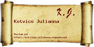 Kotvics Julianna névjegykártya